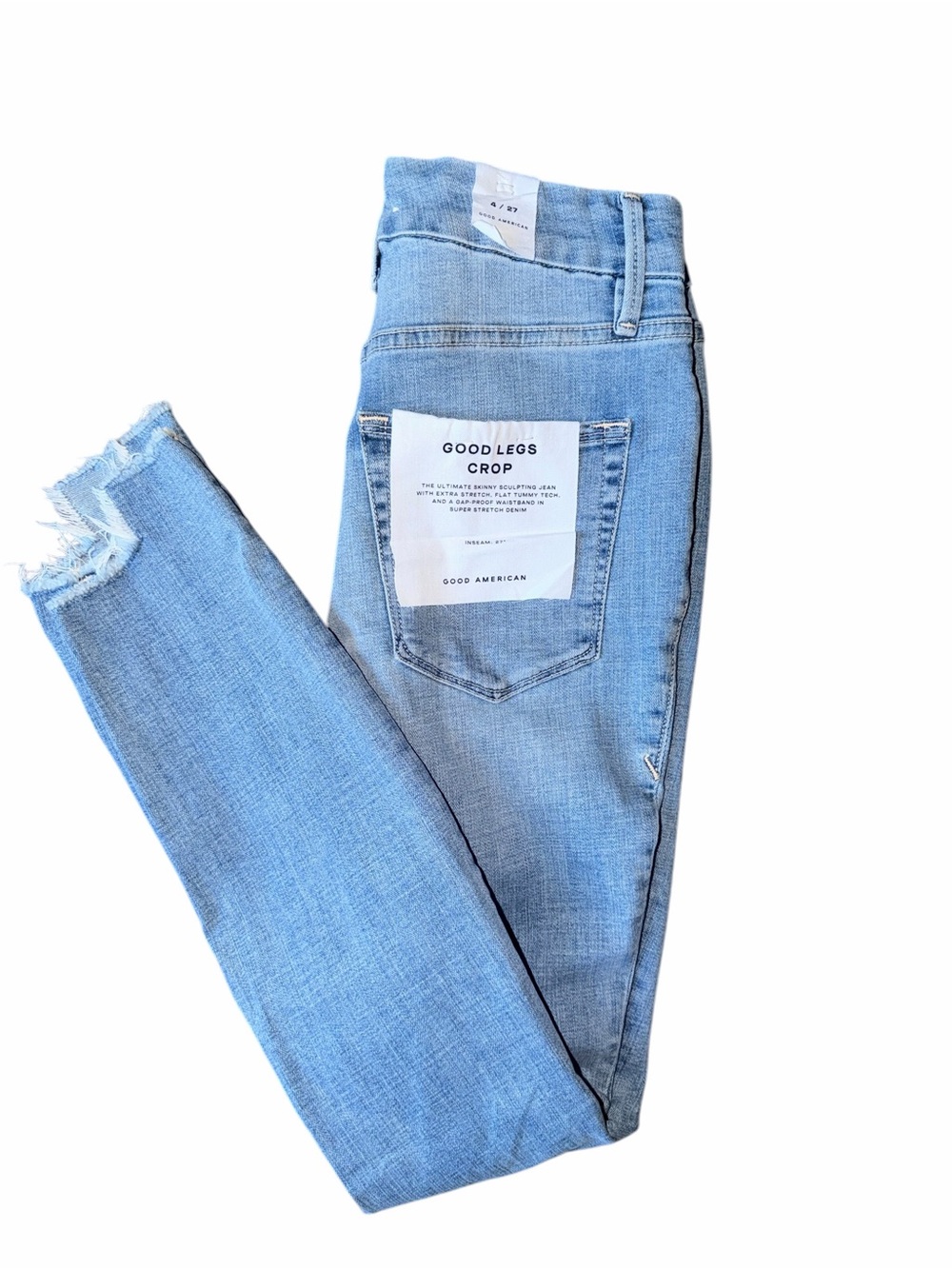 Good American Good Legs Crop Jeans - Light Blue Denim